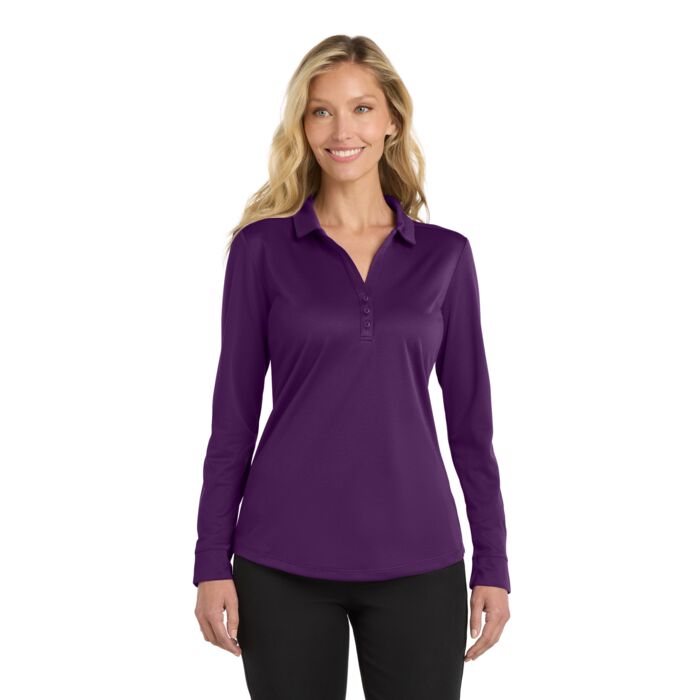Ladies Silk Touch Performance Long Sleeve Polo Thumbnail